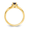 Lex & Lu 10k Yellow Gold Diamond & Sapphire Ring LAL3863 - 3 - Lex & Lu