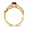 Lex & Lu 10k Yellow Gold Diamond & Sapphire Ring LAL3867 - 2 - Lex & Lu