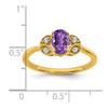 Lex & Lu 14k Yellow Gold Amethyst and Diamond Ring LAL3869 - 3 - Lex & Lu