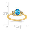 Lex & Lu 10k Yellow Gold Blue Topaz and Diamond Ring LAL3871 - 3 - Lex & Lu