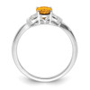 Lex & Lu 14k White Gold Citrine and Diamond Ring LAL3874 - 2 - Lex & Lu