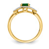 Lex & Lu 10k Yellow Gold Diamond & Emerald Ring LAL3877 - 2 - Lex & Lu