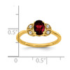 Lex & Lu 14k Yellow Gold Garnet and Diamond Ring LAL3879 - 3 - Lex & Lu