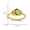 Lex & Lu 10k Yellow Gold Peridot and Diamond Ring LAL3881 - 3 - Lex & Lu