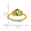 Lex & Lu 14k Yellow Gold Peridot and Diamond Ring LAL3883 - 3 - Lex & Lu