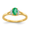 Lex & Lu 10k Yellow Gold Diamond & Emerald Ring LAL3889 - Lex & Lu