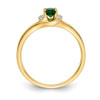 Lex & Lu 10k Yellow Gold Diamond & Emerald Ring LAL3889 - 2 - Lex & Lu