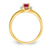 Lex & Lu 10k Yellow Gold Diamond & Ruby Ring LAL3891 - 2 - Lex & Lu