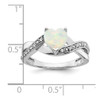 Lex & Lu  14k White Gold Created Opal and Diamond Ring LAL3897 - 3 - Lex & Lu