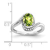 Lex & Lu 14k White Gold Peridot and Diamond Ring LAL3903 - 2 - Lex & Lu