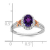 Lex & Lu 14k White & Rose Two-tone Gold Accent Amethyst and Diamond Ring - 3 - Lex & Lu