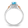 Lex & Lu 14k White & Rose Two-tone Gold Accent Blue Topaz and Diamond Ring - 2 - Lex & Lu