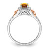 Lex & Lu 14k White & Rose Two-tone Gold Accent Citrine and Diamond Ring - 2 - Lex & Lu