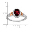 Lex & Lu 14k White & Rose Two-tone Gold Accent Garnet and Diamond Ring - 3 - Lex & Lu