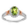 Lex & Lu 14k White & Rose Two-tone Gold Accent Peridot and Diamond Ring - Lex & Lu