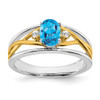 Lex & Lu 14k Two-tone Gold Blue Topaz and Diamond Ring - Lex & Lu