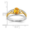 Lex & Lu 14k Two-tone Gold Citrine and Diamond Ring - 2 - Lex & Lu