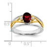 Lex & Lu 14k Two-tone Gold Garnet and Diamond Ring - 2 - Lex & Lu