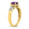 Lex & Lu 14k Two-tone Gold (y&w) Amethyst and Diamond Ring LAL3918 - 6 - Lex & Lu