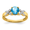 Lex & Lu 14k Two-tone Gold (y&w) Blue Topaz and Diamond Ring LAL3919 - Lex & Lu