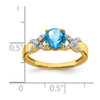 Lex & Lu 14k Two-tone Gold (y&w) Blue Topaz and Diamond Ring LAL3919 - 2 - Lex & Lu