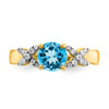 Lex & Lu 14k Two-tone Gold (y&w) Blue Topaz and Diamond Ring LAL3919 - 4 - Lex & Lu