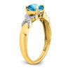 Lex & Lu 14k Two-tone Gold (y&w) Blue Topaz and Diamond Ring LAL3919 - 6 - Lex & Lu