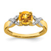 Lex & Lu 14k Two-tone Gold (y&w) Citrine and Diamond Ring LAL3920 - Lex & Lu