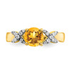 Lex & Lu 14k Two-tone Gold (y&w) Citrine and Diamond Ring LAL3920 - 4 - Lex & Lu