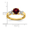 Lex & Lu 14k Two-tone Gold (y&w) Garnet and Diamond Ring LAL3921 - 2 - Lex & Lu