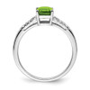 Lex & Lu 14k White Gold Peridot and Diamond Ring LAL3927 - 2 - Lex & Lu