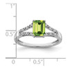 Lex & Lu 14k White Gold Peridot and Diamond Ring LAL3927 - 3 - Lex & Lu