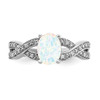 Lex & Lu  14k White Gold Created Opal and Diamond Ring LAL3928 - 4 - Lex & Lu