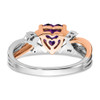 Lex & Lu 14k Two-tone Gold Amethyst and Diamond Ring LAL3965 - 5 - Lex & Lu