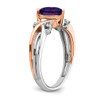 Lex & Lu 14k Two-tone Gold Amethyst and Diamond Ring LAL3965 - 6 - Lex & Lu