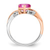 Lex & Lu 14k Two-tone Gold Created Pink Sapphire and Diamond Ring - 2 - Lex & Lu