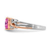 Lex & Lu 14k Two-tone Gold Created Pink Sapphire and Diamond Ring - 3 - Lex & Lu
