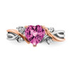 Lex & Lu 14k Two-tone Gold Created Pink Sapphire and Diamond Ring - 4 - Lex & Lu