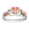 Lex & Lu 14k Two-tone Gold Created Pink Sapphire and Diamond Ring - 5 - Lex & Lu