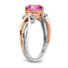 Lex & Lu 14k Two-tone Gold Created Pink Sapphire and Diamond Ring - 6 - Lex & Lu