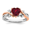 Lex & Lu 14k Two-tone Gold Created Ruby and Diamond Ring - Lex & Lu