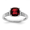 Lex & Lu 14k White Gold Garnet and Diamond Ring LAL3971 - Lex & Lu