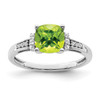 Lex & Lu 14k White Gold Peridot and Diamond Ring LAL3972 - Lex & Lu