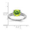 Lex & Lu 14k White Gold Peridot and Diamond Ring LAL3972 - 3 - Lex & Lu