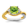 Lex & Lu 14k Two-tone Gold (y&w) Peridot and Diamond Ring LAL3977 - Lex & Lu