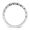 Lex & Lu 14k White Gold Emerald and Diamond Ring LAL3979 - 2 - Lex & Lu