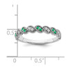 Lex & Lu 14k White Gold Emerald and Diamond Ring LAL3979 - 3 - Lex & Lu