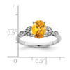 Lex & Lu 14k White Gold Citrine and Diamond Ring LAL3985 - 3 - Lex & Lu