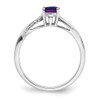 Lex & Lu 14k White Gold Amethyst and Diamond Ring LAL3988 - 2 - Lex & Lu