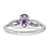 Lex & Lu 14k White Gold Amethyst and Diamond Ring LAL3988 - 6 - Lex & Lu